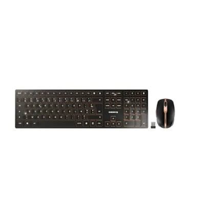 Image of CHERRY DW 9100 SLIM, Wireless Desktop Set, French Layout (AZERTY), Bluetooth &amp; 2.4 GHz RF, Quiet Keys, Rechargeable, Bronze/Black