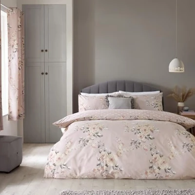 Image of Catherine Lansfield Canterbury King Duvet Set Blush