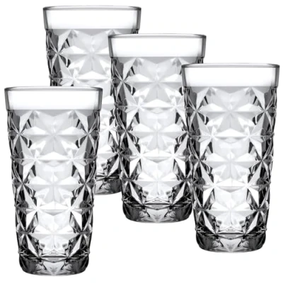 Image of Queensway Home &amp; Dining 290ml Set of 4 Tall Drink Highball Glasses Long Cocktail Water Juice Tumblers