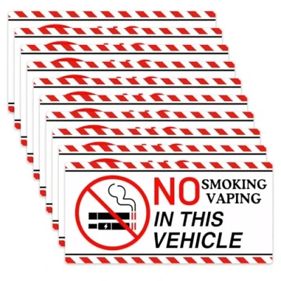 Image of No Smoking Signs,No Or Vaping Sign Signs for Taxi Stickers Vehicles is Suitable Warning/Notifying Visitors
