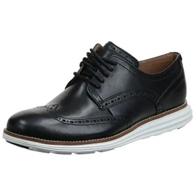 Image of Cole Haan ORIGINAL GRAND WINGTIP OXFORD, Men’s Oxfords, Black (Black Leather/White Black/White), 12 (46 EU)