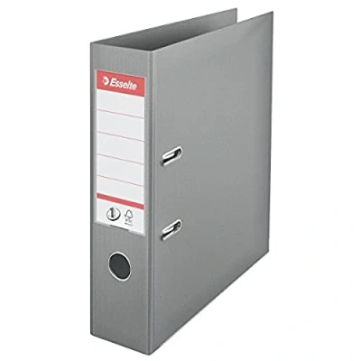 Image of Esselte No. 1 Power Lever Arch File A4 75 mm Light Grey, Pack of 10