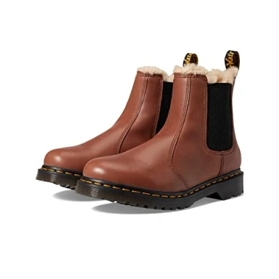 Image of 2976 Leonore Fur Lined Bornished Leather Women&#039;s Chelsea Boots