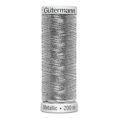 Image of Gütermann Silver Sulky Metallic Embroidery Thread, 200m