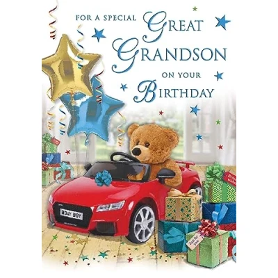 Image of Regal Publishing Birthday Card Great Grandson, Car 9 x 6 inches