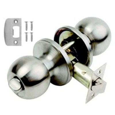Image of Dale Hardware Bala Door Privacy Knobset with Adjustable Latch Satin Stainless Steel