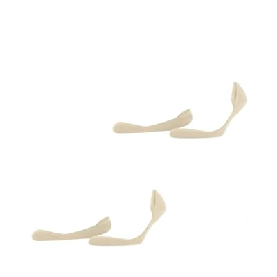 Image of ESPRIT Women&#039;s Solid Low 2 Pack W IN Cotton No Show Plain Pairs Liner Socks, Beige (Cream 4011), 2.5 5