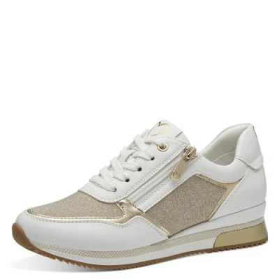 Image of MARCO TOZZI Women&#039;s 2 23713 41 Sneaker, White Gold, 5
