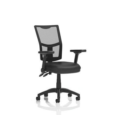 Image of Eclipse Plus II Mesh Back Bonded Leather Seat Adjustable Folding Arms