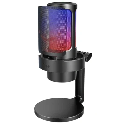 Image of FIFINE Gaming Streaming Microphone, USB PC Desktop Mic with Controllable RGB, Mute Tap, Monitoring Headphone Jack, Gain Knob for Mac/PS4/PS5, Computer Condenser Video Podcasting Chatting A8