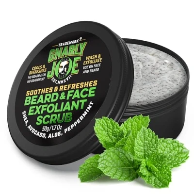 Image of Gnarly Joe Refreshing Peppermint Beard and Face Exfoliant, Wash Scrub, 50g