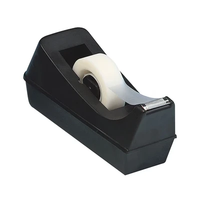 Image of Q Connect Plastic Tape Dispenser for 19mmx33m Non Slip Base Black
