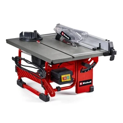 Image of Einhell TC TS 8 l Table Saw Angle Cuts (to 45), Stop (+/ 60) for Mitre Cuts, Dust Extraction Adaptor Powerful, Compact and Portable Circular Bench Woodworking