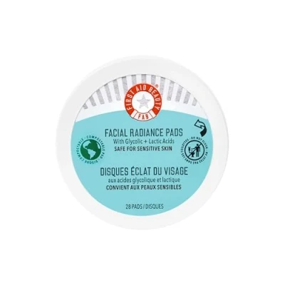 Image of First Aid Beauty Facial Radiance Pads Daily Exfoliating with AHA (Glycolic + Lactic Acids) that Help Tone &amp; Brighten Skin Compostable for Use 28