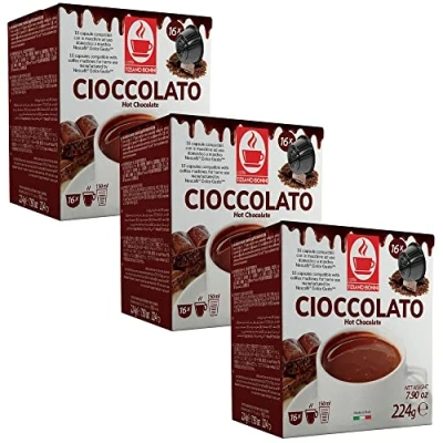 Image of Bonini Hot Chocolate Pods, Dolce Gusto Compatible Coffee Pods/Capsules. 3 Pack Each 16 Pods (Total 48 pods)