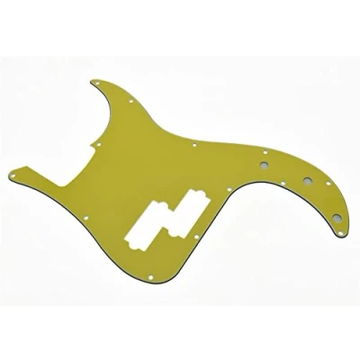 Image of KAISH 13 Hole P Bass Style Pickguard PB Scratch Plate for USA/Mexico Precision Yellow 3 Ply