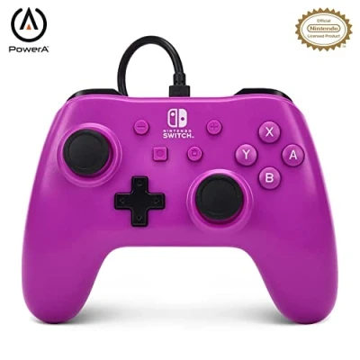 Image of PowerA Wired Controller for Nintendo Switch OLED Model, and Lite Grape Purple, Gamepad, Game Controller, Officially Licensed