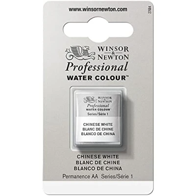 Image of Winsor &amp; Newton Professional Watercolour Paint, Artist Quality, Finest Pigments, Chinese White, Half Pan