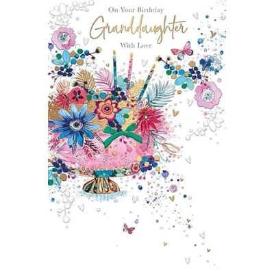 Image of Words &#039;n&#039; Wishes Traditional Granddaughter Birthday Card, Card Granddaughter, Multi Coloured 25.8 x 16.9 cms