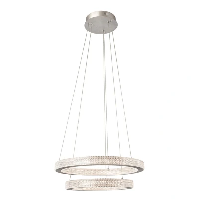 Image of Diamond LED Pendant Light Aluminium with Prismatic Diffuser