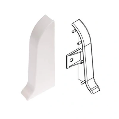 Image of Plastic Skirting Board Premium 2.5m PVC Right End Cap White Matt M089