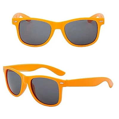 Image of Stripey Elite Kids Sunglasses Girls Boys Unisex UV400 Protection Classic Shades Bright Colours Age 3 10 Years Old (Orange)