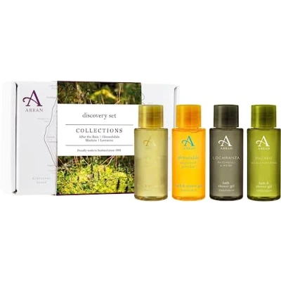 Image of Arran Sense of Scotland Unisex Shower Gel Discovery Gift Set, Including (30ml/1.05oz) After the Rain, Glenashdale, Lochranza &amp; Machrie Collections
