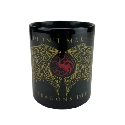 Image of Pyramid International House of The Dragon Mug in Presentation Gift Box (Dragon Wings Design) 11oz Ceramic Official Merchandise, Golden,red