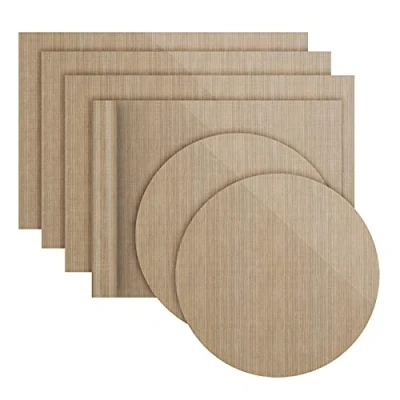 Image of Reusable Baking Sheets Non Stick, Homealexa Mat Sheet Tray Liner Set 6PCS Diameter 40cm 2 Sheets, 36 * 42cm 4 Professional Quality, Nontoxic Cooking