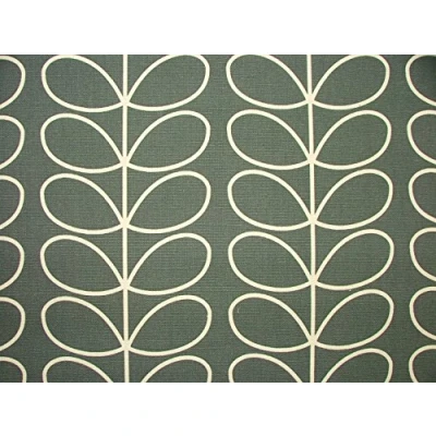 Image of Orla Kiely Linear Stem Cool Grey Designer Cotton Curtain Fabric Sold By The Metre