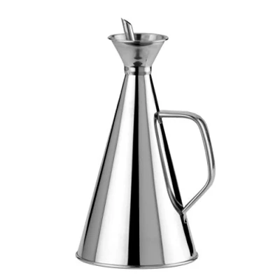 Image of Ilsa 383 Steel Anti Spill Oil Bottle, silver 1 L metallic
