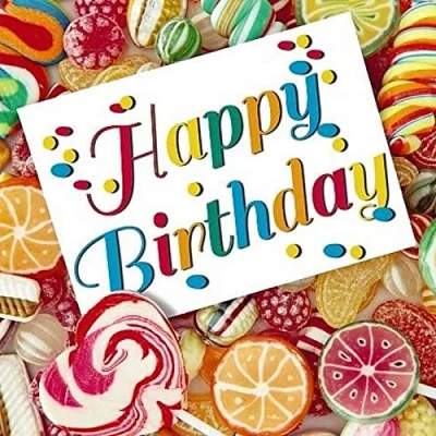 Image of Carte Blanche 3D Holographic Card Up Close Sweets and Lollies Birthday