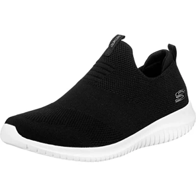 Image of Skechers Women&#039;s Ultra Flex First Take Slip On Trainers, Black White, 6 UK