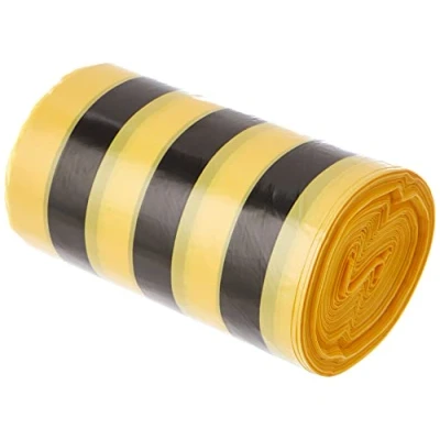 Image of Hanfare TSYB/2 Tiger Stripe Clinical Waste Sacks, Yellow, 20 L (Pack of 50)