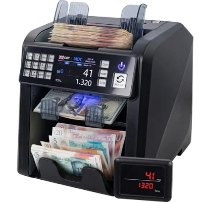 Image of Jubula MV 600 Banknote Counter Sorter for Mixed Banknotes with 12x Counterfeit Detection Exact EUR, USD, GBP, SEK etc. Money Counting Machine Suitable The New King Charles Notes