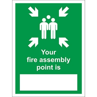 Image of Your Fire Assembly Point is A5 Self Adhesive Sticker Emergency Evacuation