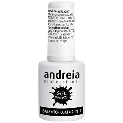 Image of Andreia Gel Base Top Coat 2 In 1 Professional Varnish and for Builder &amp; Acrylic Manicure Long Lasting, chip resistant Clear 10.5 ML