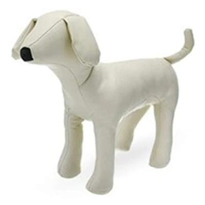 Image of Lopbinte Leather Dog Mannequins Standing Position Models Toys Pet Animal Shop Display Mannequin White M