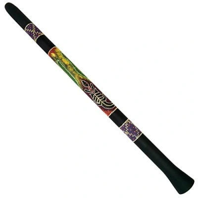 Image of Didgeridoo, Hand Painted Didge with Indigenous Australian Lizard Design World Rhythm MDI001