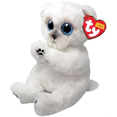 Image of TY Wuzzy Polar Bear Beanie Bellies Regular Squishy Baby Soft Plush Toys Collectible Cuddly Stuffed Teddy