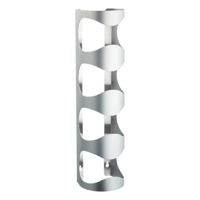 Image of BarCraft Wall Wine Rack, Stainless Steel, 4 Bottle Holder, Silver