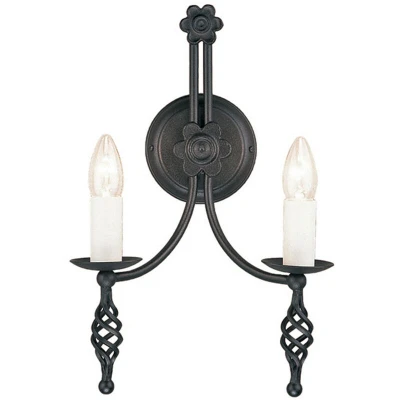 Image of Belfry 2 Light Indoor Candle Wall Black, E14