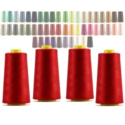 Image of 4 x Gutermann Toldi Lock Overlocking Thread RED 2500m Cones
