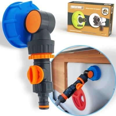 Image of MaJoCompTec Watertwin Motorhome Water Tank Adapter Caravan Refill Stick Accessories Cap with Dual Gardena Connector (Adapter for IG60 Finger Thread)