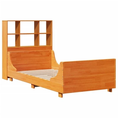 Image of vidaXL Bookcase Bed without Mattress Wax Brown 90x200 cm Solid Wood