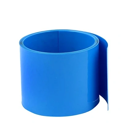 Image of Sourcingmap 6.6ft 60mm Flat 38mm Dia PVC Heat Shrink Tubing Blue for 18650 Battery