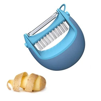 Image of Empava Potato Peeler with Brush, Vegetable, Easy, Speed and Multifunctional Peeler, Blue