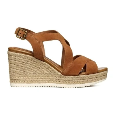 Image of Geox Women&#039;s D Ponza C Wedge Sandal, Cognac, 6 UK