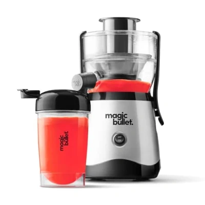 Image of nutribullet magic bullet Centrifugal Silicone &amp; Stainless Steel Juicer 400W 10 Piece Set 470ml Black Compact Design Dishwasher Safe Juice on the go in Two Simple Steps