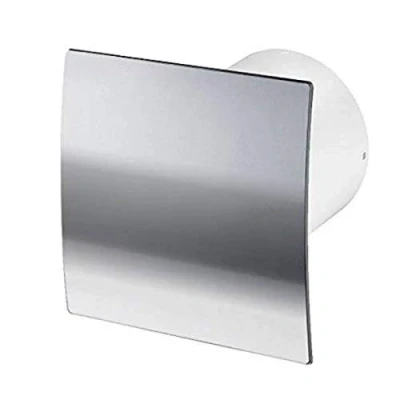 Image of Manrose DECO100TC 4&quot; 100mm Run On Timer Chrome Extractor Bathroom Shower Fan (Chrome 1 20min)